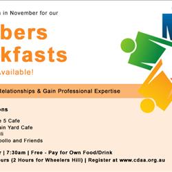 VIC Networking: Members Breakfasts November - 4 Locations